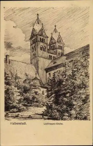 Künstler Ak Halberstadt am Harz, Liebfrauenkirche