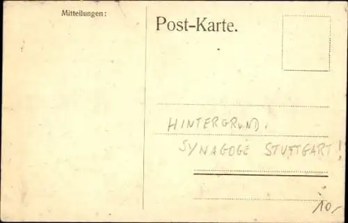Ak Stuttgart in Württemberg, Technische Hochschule, Synagoge im Hintergrund