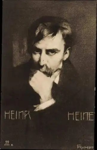 Künstler Ak Rumpf, Dichter Heinrich Heine, Portrait