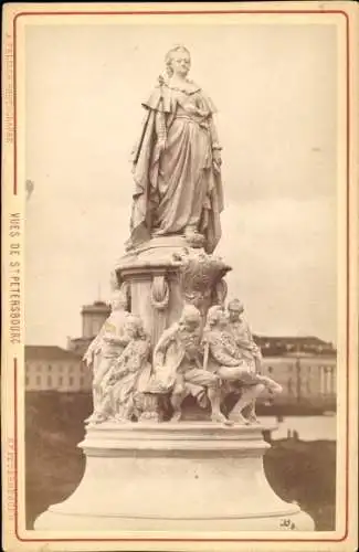 Kabinett Foto Sankt Petersburg Russland, Denkmal der Kaiserin Katharina II