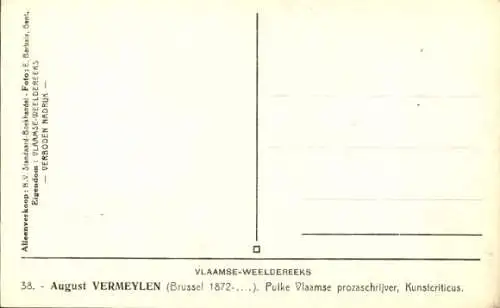 Ak Flämischer Schriftsteller August Vermeylen, Portrait
