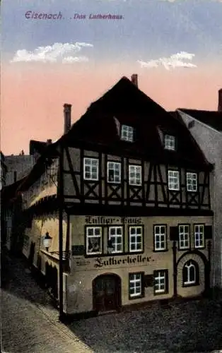 Ak Lutherstadt Eisenach in Thüringen, Lutherhaus, Lutherkeller, Fachwerkhaus