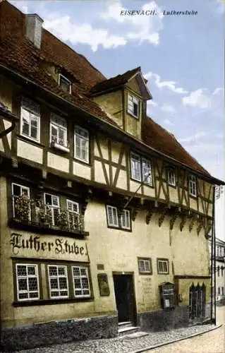 Ak Lutherstadt Eisenach in Thüringen, Lutherstraße mit Lutherstube