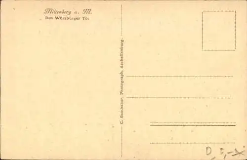 Ak Miltenberg am Main Unterfranken, Würzburger Tor