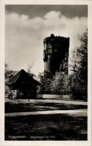 Ak Wilhelmshaven an der Nordsee, Park, Wasserturm