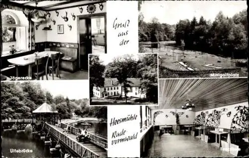 Ak Radevormwald Bergisches Land, Restaurant Heesmühle, Minigolfanlage, Brücke, Jägerecke, Tanzdiele