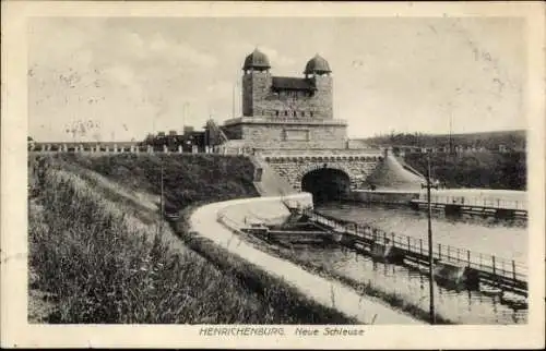 Ak Waltrop Oberwiese, Henrichenburg, Schleuse