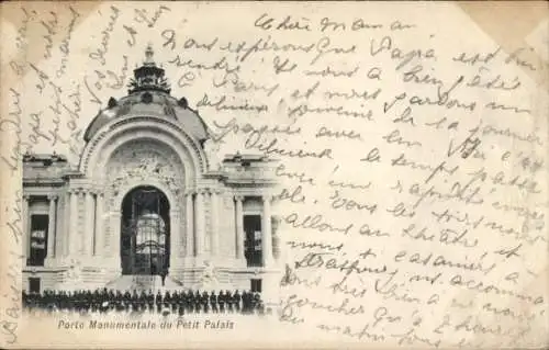 Ak Paris, Weltausstellung 1900, Monumentales Tor des Petit Palais