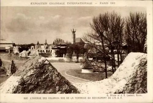 Ak Paris 1931 Exposition Colonial Internationale, l'Avenue des Colonies vue de la Terrasse