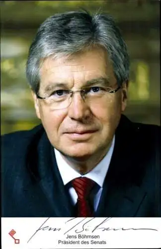 Ak Politiker Jens Böhrnsen, Präsident des Senats, Portrait, Autogramm