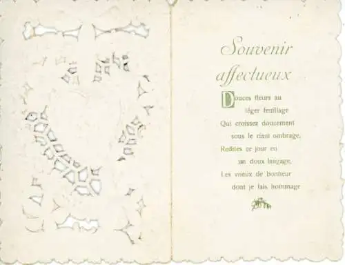 Klapp Ak Kitsch, Blumen, Herz