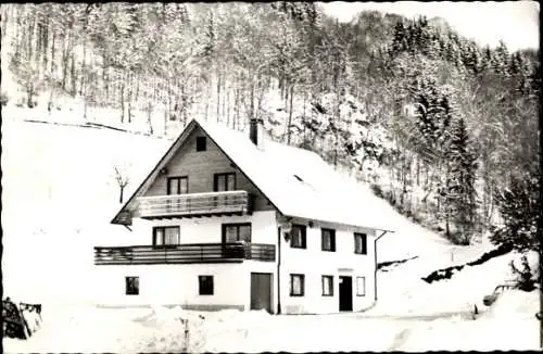 Ak Aitern im Schwarzwald Baden, Cafe Pension Belchenblick, Winter