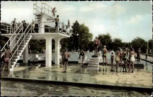 Ak Emmendingen im Breisgau Baden, Schwimmbad, Sprungturm