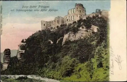 Ak Nideggen in der Eifel, Burg-Ruine, Schlossgarten, Blick vom Hotel Heiliger