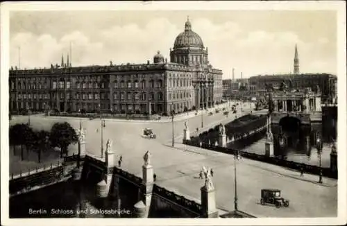 Ak Berlin Mitte, Schloss, Schlossbrücke