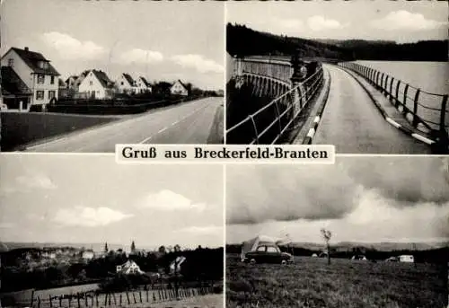 Ak Branten Breckerfeld im Sauerland, Kaufhaus Berghaus, Teilansichten, Brücke