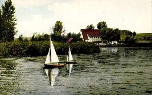 Ak Seeburg im Eichsfeld Niedersachsen, Graf Isang, Seeburger See, Segelboote