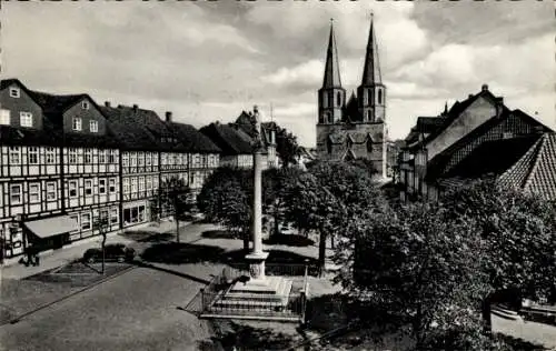 Ak Duderstadt im Eichsfeld, St. Cyriakuskirche, Mariensäule