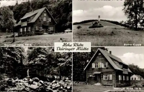 Ak Nordheim vor der Rhön, Hohe Rhön, Thüringer Hütte, Großer Kessel, Rother Kuppe