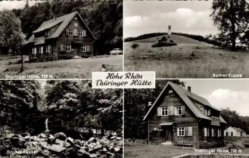 Ak Nordheim vor der Rhön, Hohe Rhön, Thüringer Hütte, Großer Kessel, Rother Kuppe