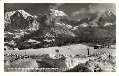 Ak Oberbayern, In der Schönau, Göll, Brett, Jenner, Winteransicht