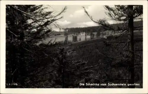 Ak Gehlberg Suhl in Thüringen, Schmücke, Blick vom Sachsenstein