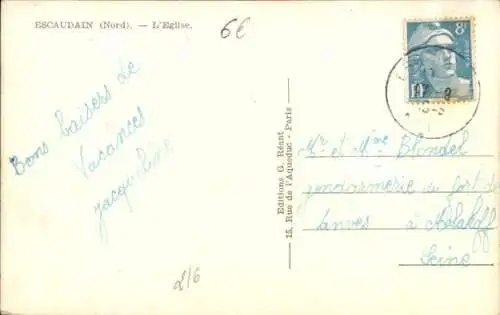 Ak Escaudain Nord, Kirche