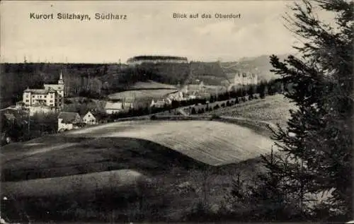 Ak Sülzhayn Ellrich im Südharz in Thüringen, Blick auf das Oberdorf, Felder