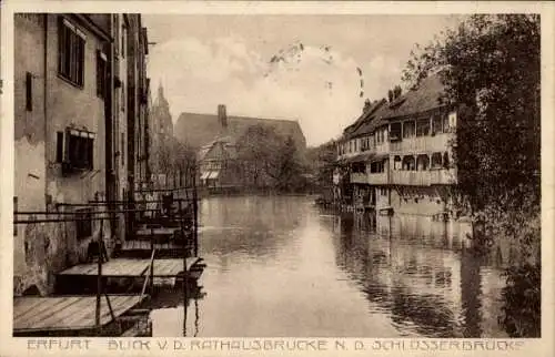 Ak Erfurt in Thüringen, Blick von der Rathausbrücke nach der Schlösserbrücke