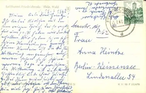 Ak Friedrichroda im Thüringer Wald, Teilansicht, Kuhherde