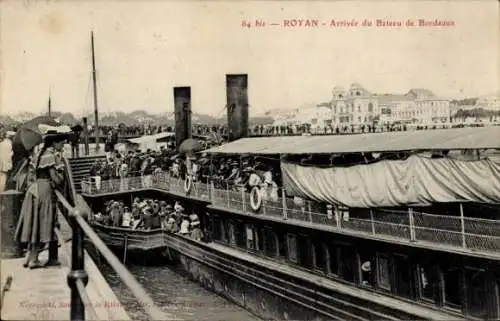 Ak Royan Charente Maritime, Ankunft des Bordeaux-Bootes