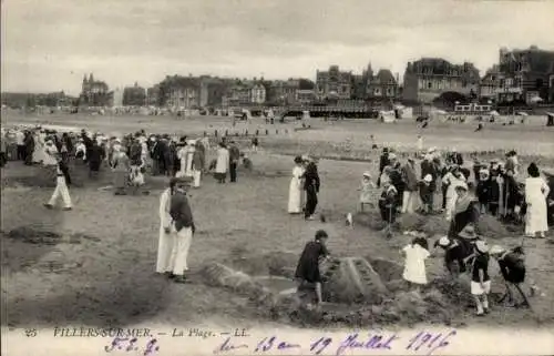 Ak Villers sur Mer Calvados, Strand