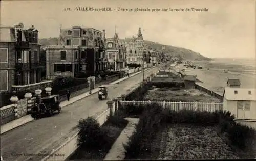 Ak Villers sur Mer Calvados, Route de Trouville