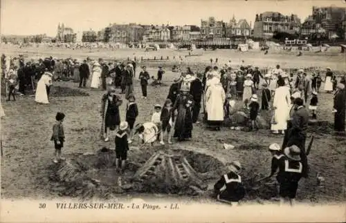 Ak Villers sur Mer Calvados, Strand