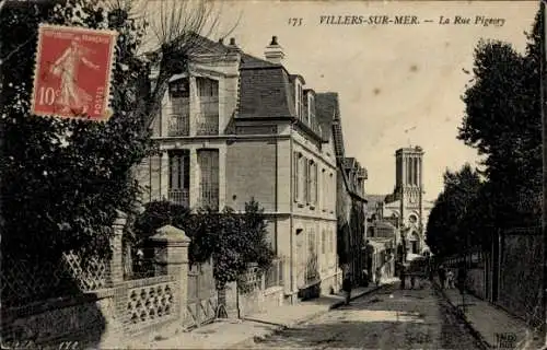 Ak Villers sur Mer Calvados, Rue Pigeory