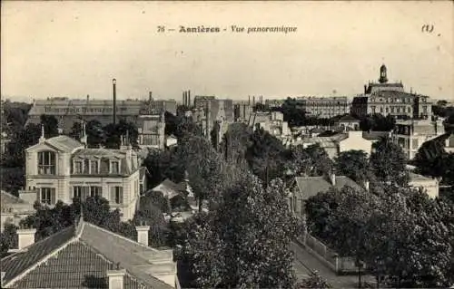 Ak Asnières sur Seine Hauts-de-Seine, Panoramablick