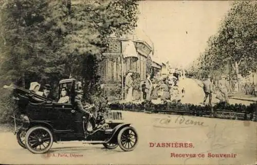 Ak Asnières sur Seine Hauts-de-Seine, Automobil, Straße