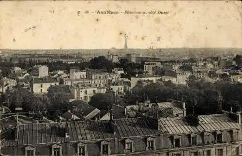 Ak Asnières sur Seine Hauts-de-Seine, Panoramablick, Cote Ouest