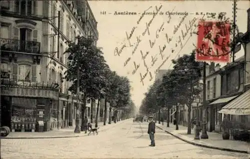 Ak Asnières sur Seine Hauts-de-Seine, Avenue de Courbevoie, Geschäfte, Saxoleine