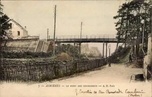 Ak Asnières sur Seine Hauts-de-Seine, Pont de Couronnes