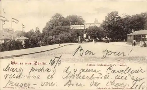 Ak Berlin Tiergarten, In den Zelten, Kistenmachers Garten