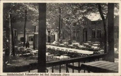 Ak Bad Suderode Quedlinburg im Harz, Waldwirtschaft Felsenkeller