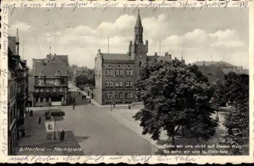 Ak Bitterfeld in Sachsen Anhalt, Marktplatz