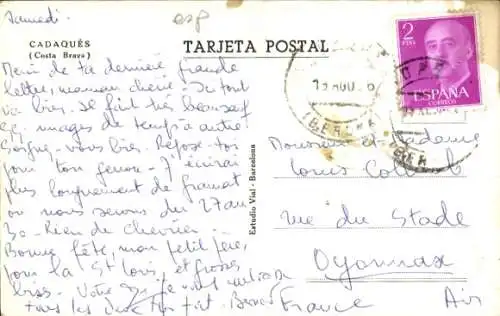 Ak Cadaqués Katalonien, Hafen, Teilansicht