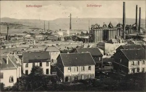 Ak Differdange Differdingen Luxembourg, Panorama, Fabrik