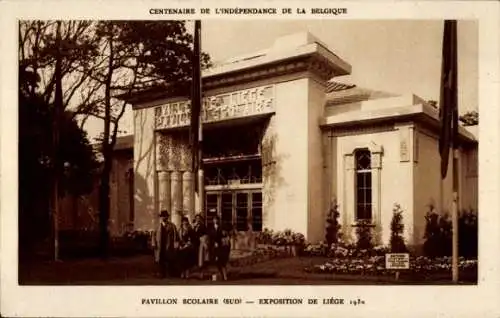 Ak Liège Lüttich Wallonien, Ausstellung 1930, Schulpavillon Süd