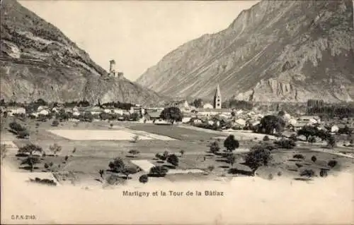 Ak Martigny Kanton Wallis, Panorama, Batiaz-Turm