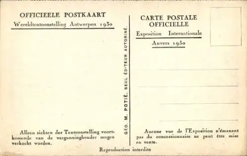 Ak Antwerpen Flandern, Weltausstellung 1930, Panorama, Blick über das Gelände