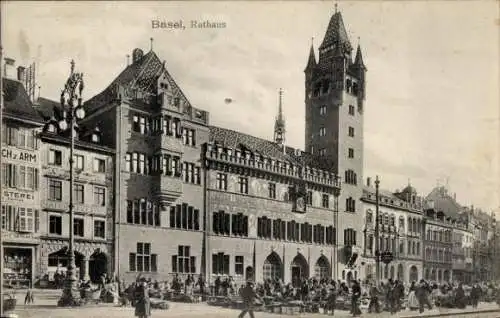 Ak Basel Bâle Stadt Schweiz, Rathaus