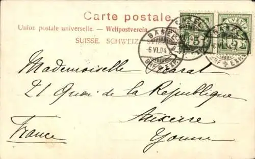 Ak Basel Stadt Schweiz, Pfalz, Gesamtansicht